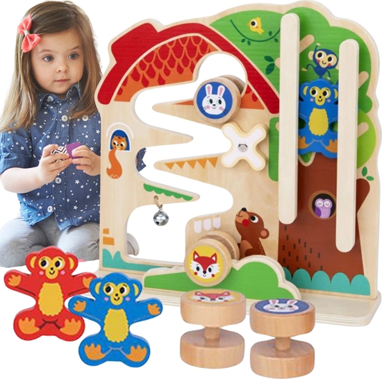 Picture of Tooky Toy TOOKY TOY Drewniana Tablica Manipulacyjna Montessori Labirynt