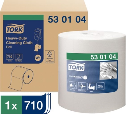 Изображение Tork Tork - Wielozadaniowe czyściwo włókninowe do trudnych zabrudzeń, 1-warstwowe, premium, W1 - białe