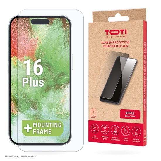 Picture of Toti TEMPERED glass 2D screen protector full cover for iPhone 16 Plus/15 Pro Max/ 15 Plus Transparent (Transparent)