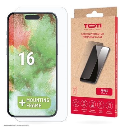 Picture of Toti TEMPERED glass 2D screen protector full cover for iPhone 16/15 Pro/15 Transparent (Transparent)