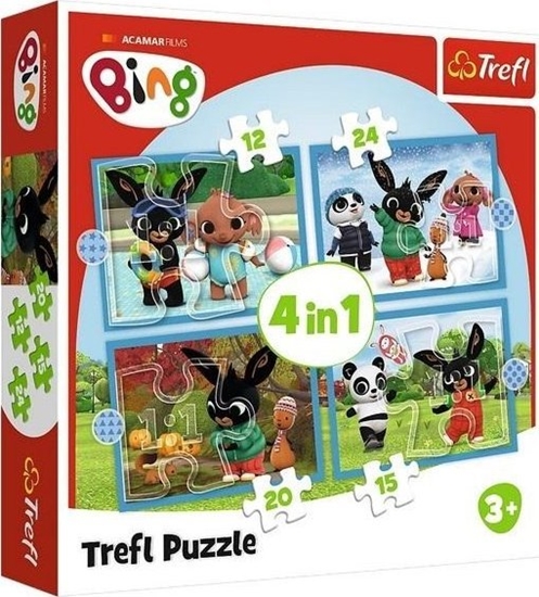 Picture of Trefl PUZZLE 4w1 12/15/20/24 Wesoły Bing 34631