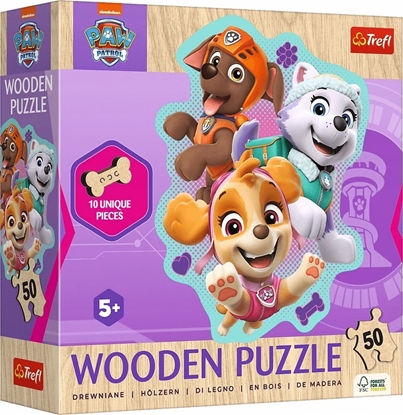 Picture of Trefl Puzzle drewniane 50 elementów Psi Patrol Wesoła gromadka piesków