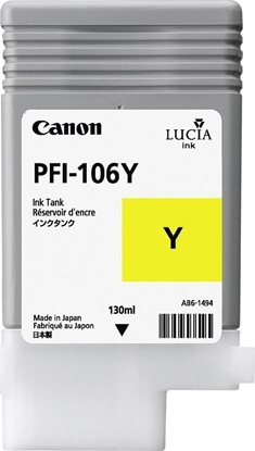 Attēls no Tusz Canon Tusz PFI-106 Yellow (351201604)