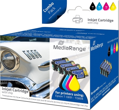 Attēls no Tusz MediaRange MediaRange Combo-Pack für T0891-94 - 2x BK /1x C/M/Y - MRET89