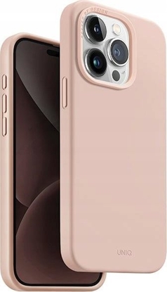 Изображение Uniq UNIQ etui Lino Hue iPhone 15 Pro 6.1" Magclick Charging różowy/blush pink