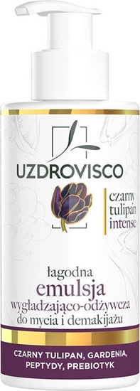 Изображение Uzdrovisco Czarny Tulipan Intense Łagodna emulsja wygładzająco-odżywcza do mycia i demakijażu 150ml