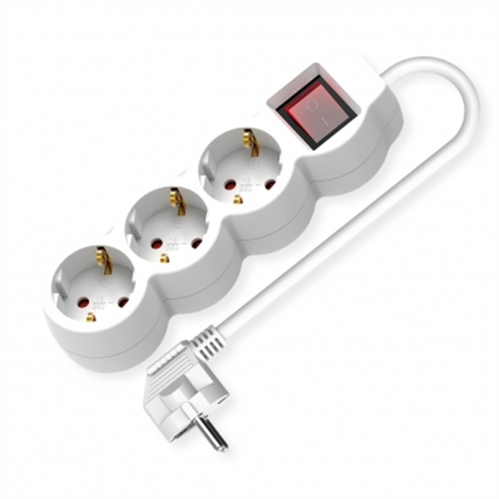 Picture of VALUE Power Strip, 3-way, with illuminated Switch, white, 1.5 m