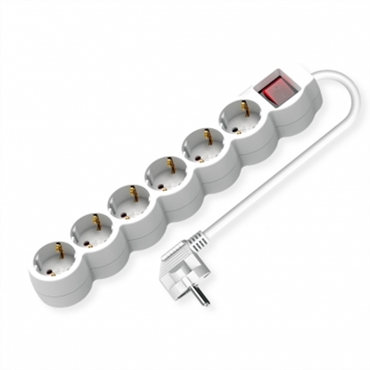 Picture of VALUE Power Strip, 6-way, with illuminated Switch, white, 1.5 m