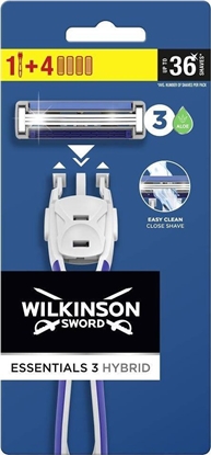 Attēls no Wilkinson  Essentials 3 Hybrid maszynka do golenia dla mężczyzn i 4 wkłady