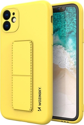 Изображение Wozinsky Wozinsky Kickstand Case elastyczne silikonowe etui z podstawką Samsung Galaxy A32 5G żółty