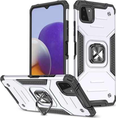 Изображение Wozinsky Wozinsky Ring Armor pancerne hybrydowe etui pokrowiec + magnetyczny uchwyt Samsung Galaxy A22 4G srebrny