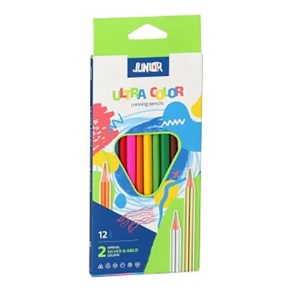 Изображение Zīmuļi 12 krāsas trijstūra formas Ultra Color Junior