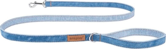 Picture of Amiplay Amiplay - smycz tradycyjna dla psa, Jeans Denim, rozmiar XL, 140 cm x 2.5 cm niebieski