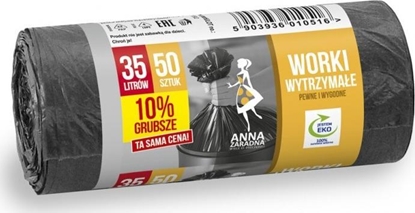 Attēls no Anna Zaradna Worki na śmieci ANNA ZARADNA, wytrzymałe, 10% grubsze, 35L 50 szt.