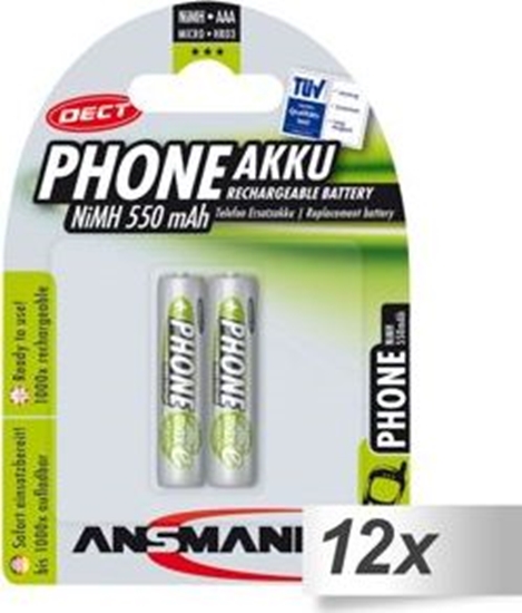 Изображение Ansmann Akumulator Phone AAA / R03 550mAh 24 szt.