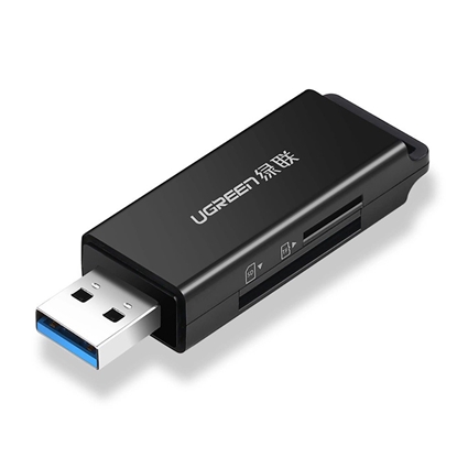 Изображение Atminties kortelių skaitytuvas Ugreen CM104 USB-A 3.0 to TF/SD (40752) juodas