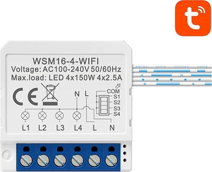 Изображение Avatto Inteligentny przełącznik dopuszkowy Wi-Fi Avatto WSM16-W4 TUYA