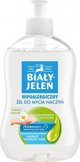 Изображение Biały Jeleń Hipoalergiczny żel do mycia naczyń z rumiankiem i alantoiną 0,5L