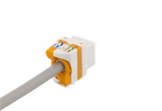 Picture of Cat6A "Keystone" lizdas, plastikinis DELTACO  baltas / oranžinis / MD-123