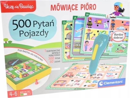 Изображение Clementoni CLE Mówiące pióro 500 pytań Pojazdy 50929