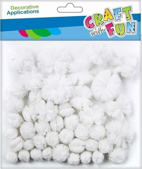 Picture of Craft with Fun CF OZDOBA DEK POMPON TKAN 43SZT BIEL PBH 12/144