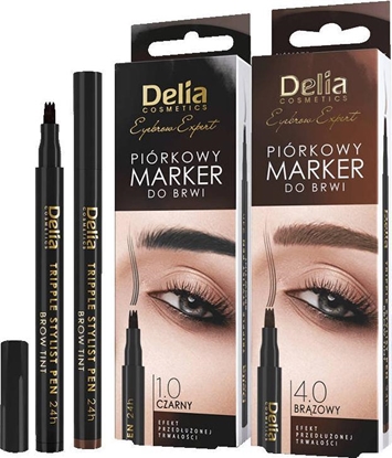 Attēls no Delia Delia Cosmetics Eyebrow Expert Piórkowy Marker do brwi - kolor czarny 1szt