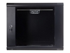 Picture of DIGITUS Wall Mount Cabinet 19inch 9U rack 600/600mm glass door black unmounted