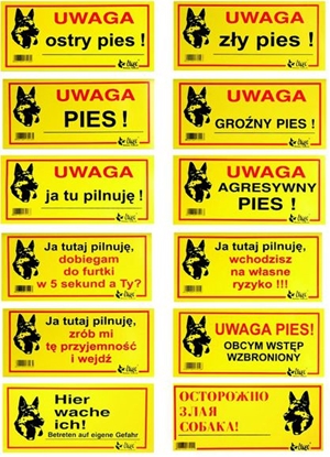 Attēls no Dingo Tabliczka ostrzegawcza metalowa - "Uwaga pies obcym wstęp wzbroniony"