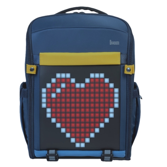 Picture of Divoom Pixoo Backpack S Premium Laikapstākļu izturīga mugursoma ar Led Pixel Art Displeju & App vadību Zila