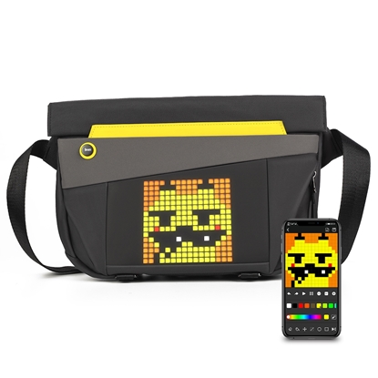 Picture of Divoom Pixoo Sling Bag V Premium Laikapstākļu izturīga soma  ar Led Pixel Art Displeju & App vadību Melna