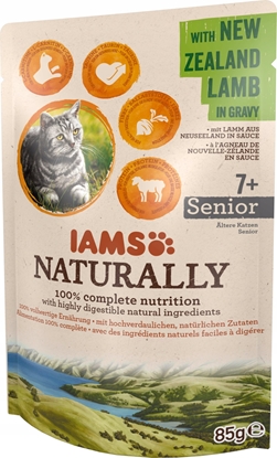 Изображение EUKANUBA IAMS Naturally Senior z jagnięciną nowozelandzką w sosie 85g kot