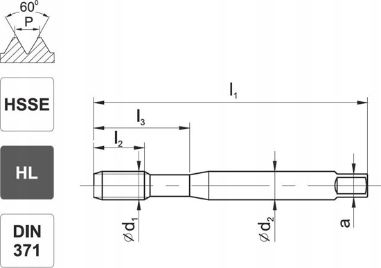 Picture of Fanar GWINTOWNIK M 3 DIN-371B (6H) HSSE HL INOX - C2-118801-0030