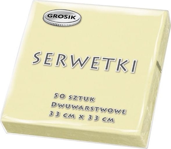 Изображение Grosik GROSIK Serwetki Stołowe - Ecru - 33x33 (1 Opakowanie 50 Sztuk)