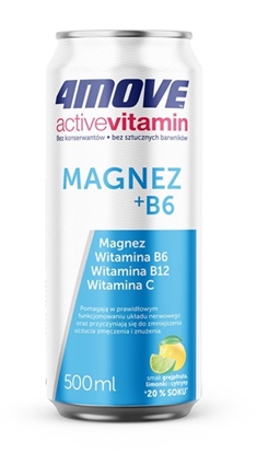 Picture of Karbonizēts dzēriens ar magniju un vitamīniem 4MOVE ACTIVE, ar saldinātājiem, bundžā, 0.5l (DEP)