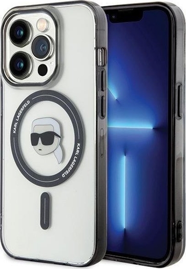 Picture of Karl Lagerfeld Karl Lagerfeld KLHMP15LHKHNOTK iPhone 15 Pro 6.1" transparent hardcase IML Karl`s Head MagSafe