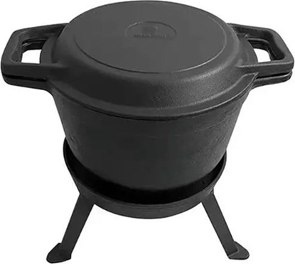 Изображение KingHoff KOCIOŁEK ŻELIWNY MYŚLIWSKI 8.0L Z PATELNIĄ GRILL 2 W 1 KINGHOFF KH-1733