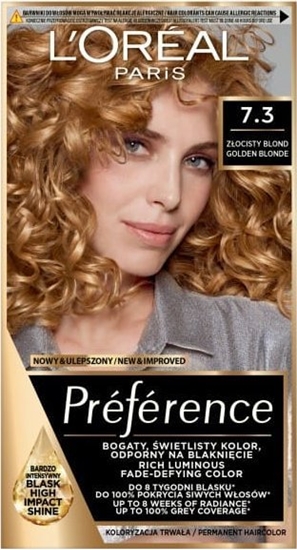 Изображение L OREAL LOREAL Preference Farba do włosów 7.3 Złocisty Blond