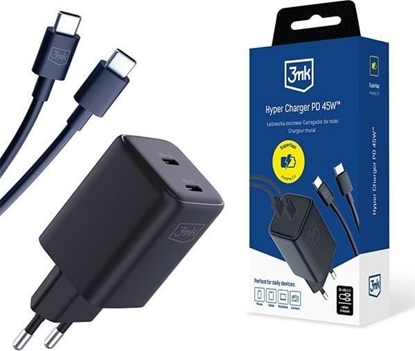 Picture of Ładowarka 3MK 3mk Hyper Charger PD 45W+USB Cable C to C Black