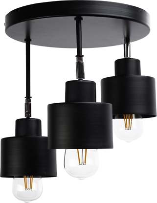 Attēls no Lampa sufitowa Orno LISA oprawa ścienno-sufitowa, moc max. 3x60W, E27, czarna, podstawa okrągła, wielopoziomowa, ruchome głowice lampy