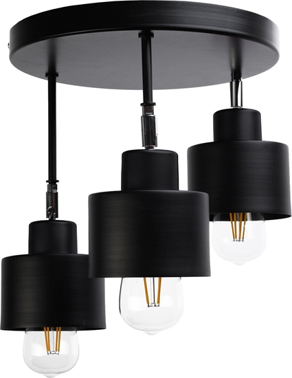 Изображение Lampa sufitowa Orno LISA oprawa ścienno-sufitowa, moc max. 3x60W, E27, czarna, podstawa okrągła, wielopoziomowa, ruchome głowice lampy