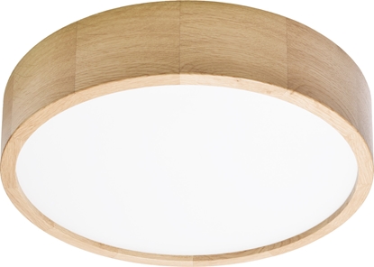 Attēls no Lampa sufitowa Orno OVO plafon 3xE27, 3x24W, dębowy, klosz szklany matowy, IP20, ? 375