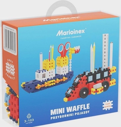 Picture of Marioinex Klocki konstrukcyjne Mini Waffle - Przyborniki pojazdy 140 elementów