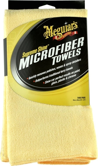 Изображение Meguiars Meguiars Supreme Shine Microfiber duża mikrofibra do czyszczenia i polerowania 60x40cm 3szt uniwersalny