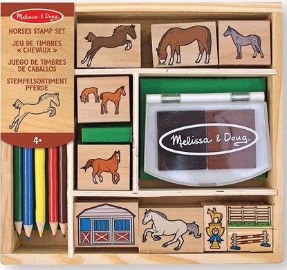 Attēls no Melissa & Doug MELISSA Drewniane pieczątki Konie 12410