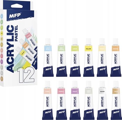 Изображение MFP paper farby akrylowe zestaw pastel+metal 12 x 12ml 6300392