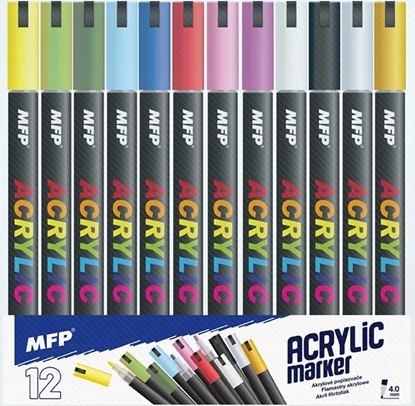 Attēls no MFP paper flamaster akrylowy 4mm zestaw 12 szt. 6410819