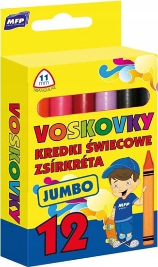 Изображение MFP paper kredki woskowe trójkątne Jumbo w zestawie 12 kolorów 6300342