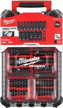 Изображение Milwaukee Impact head set 1/2 10-24mm + extension (16 pcs.) Milwaukee (Packout case)