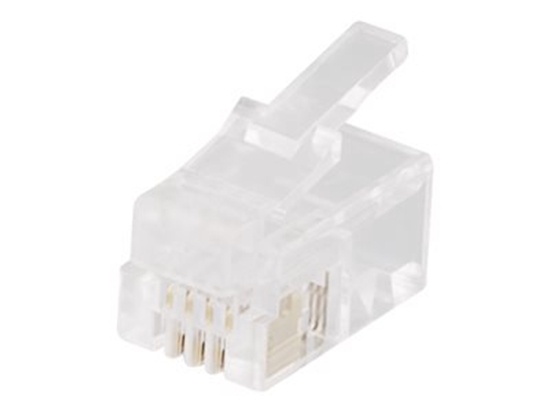 Picture of Modulinis jungtis RJ9 / RJ10 / RJ22 4P4C, 20-pack, skaidrus DELTACO / MD-1A