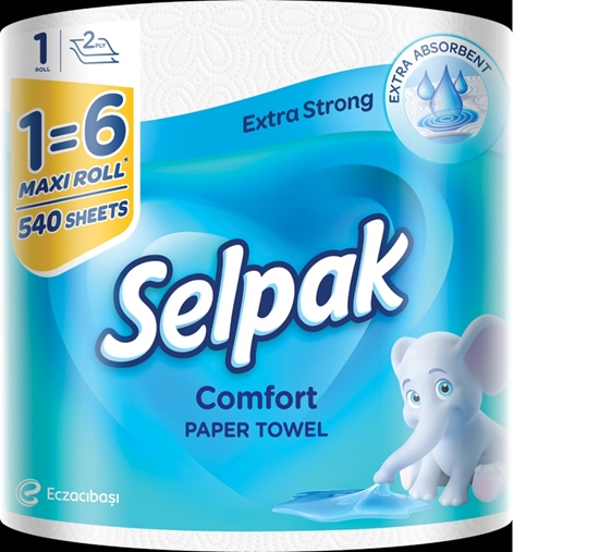 Изображение Papīra dvieļi SELPAK Comfort Maxi 1=6, 2 slāņi, 70.74m, 540 loksnes, 1 rullis